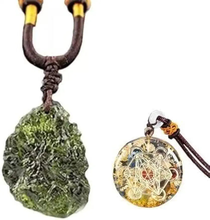 Raw Crystal Necklace And Pendant Set Of 2 H6437