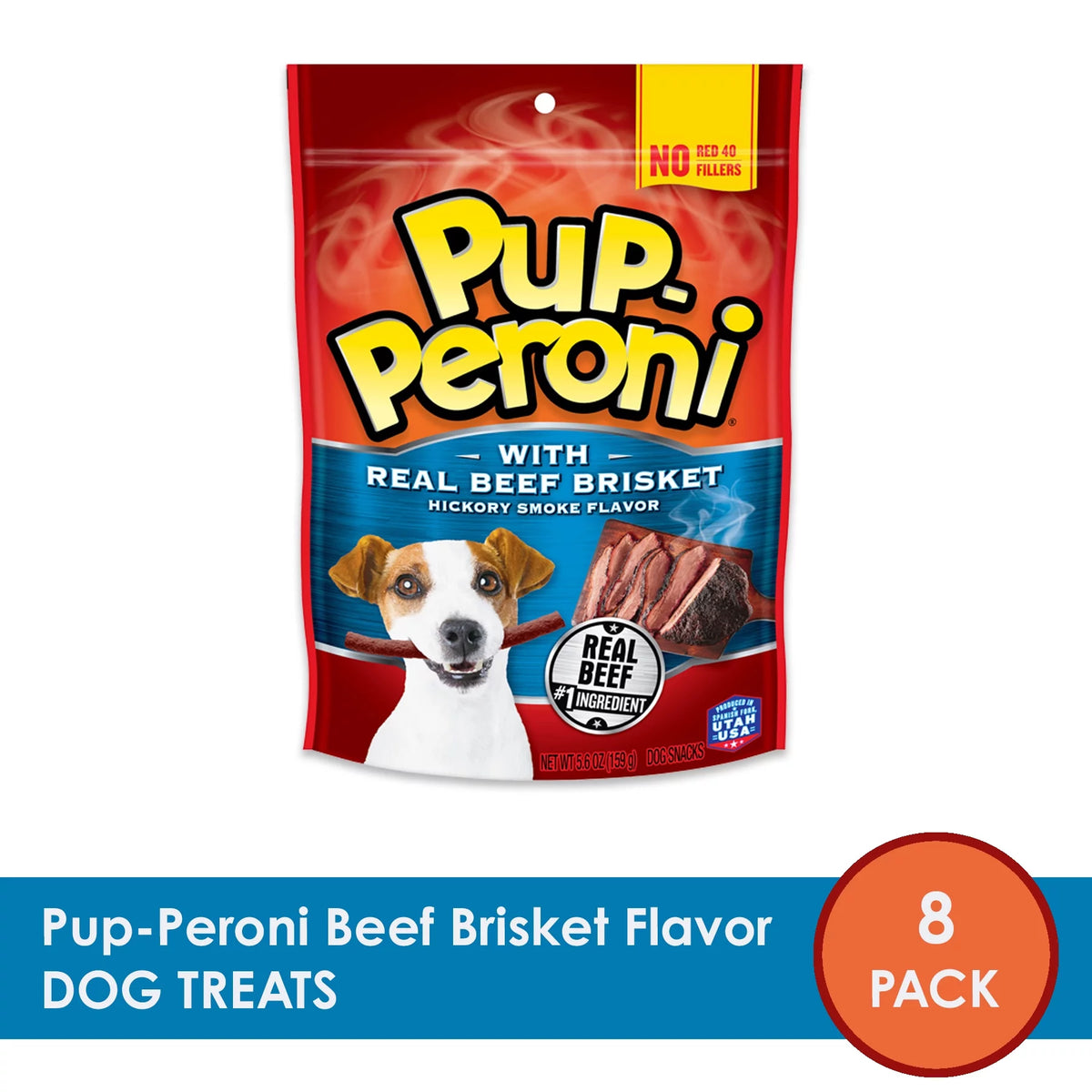 Real Beef Brisket Dog Treats 5.6oz Bag Pack of 8 I25441