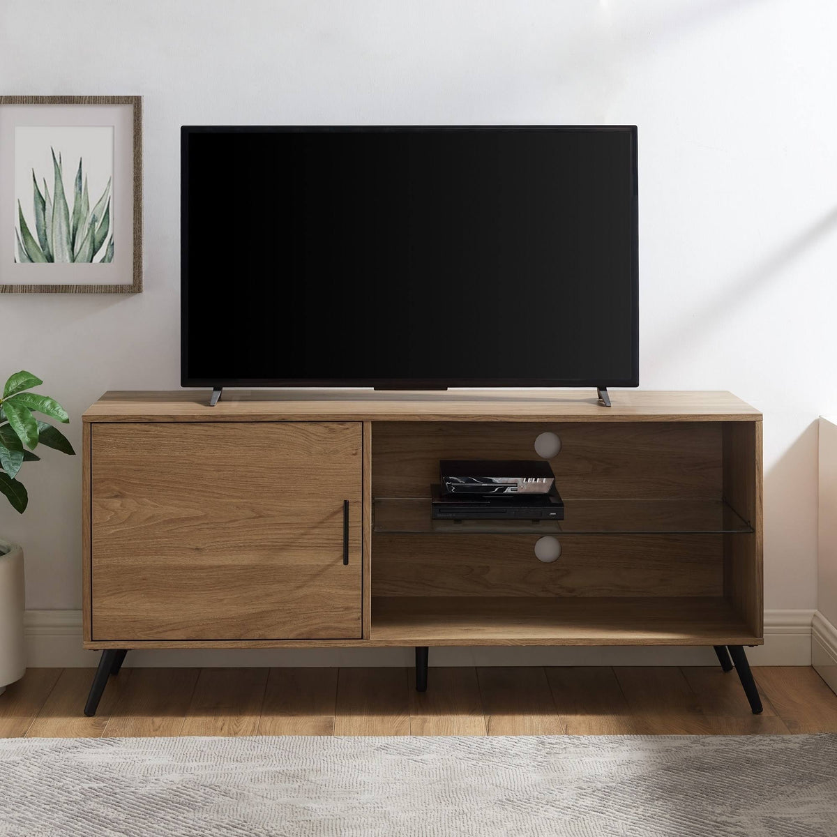 Mid-Century TV Console in English Oak W832303