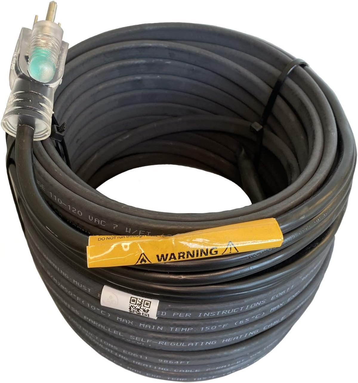 Self-Regulating Heating Cable for Roof & Gutter De-Icing, 120V, 7Watts/Ft. (18-Feet + 10-ft Cold Lead) U6253