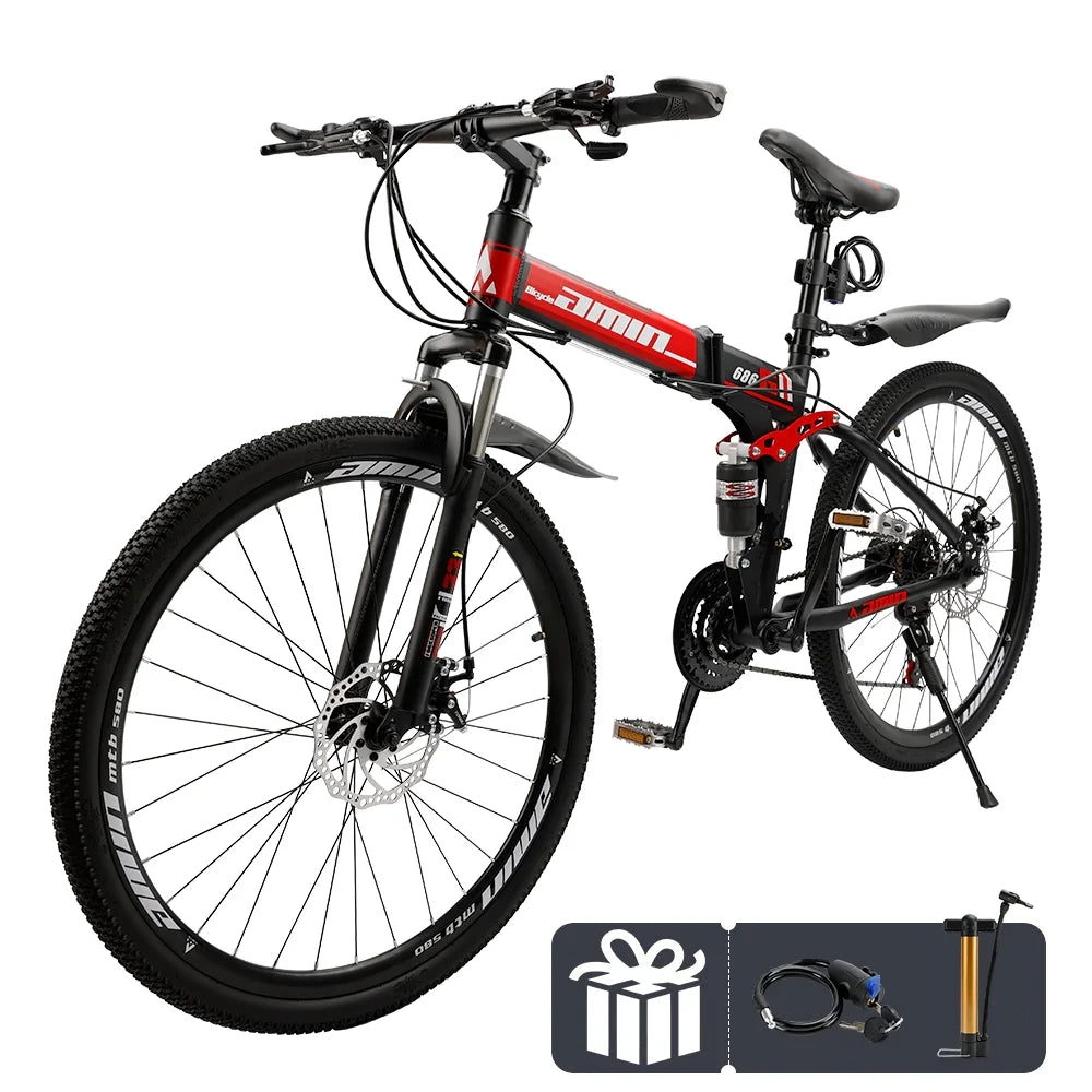 Full Suspension 21 Speed 26 Inch Dual Disc Brake Mountain Bike U9012