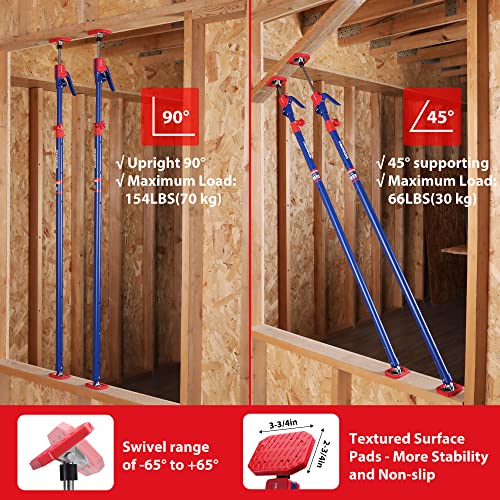 54-114 Inches Steel Telescopic Support Rod 4-Pack Z829