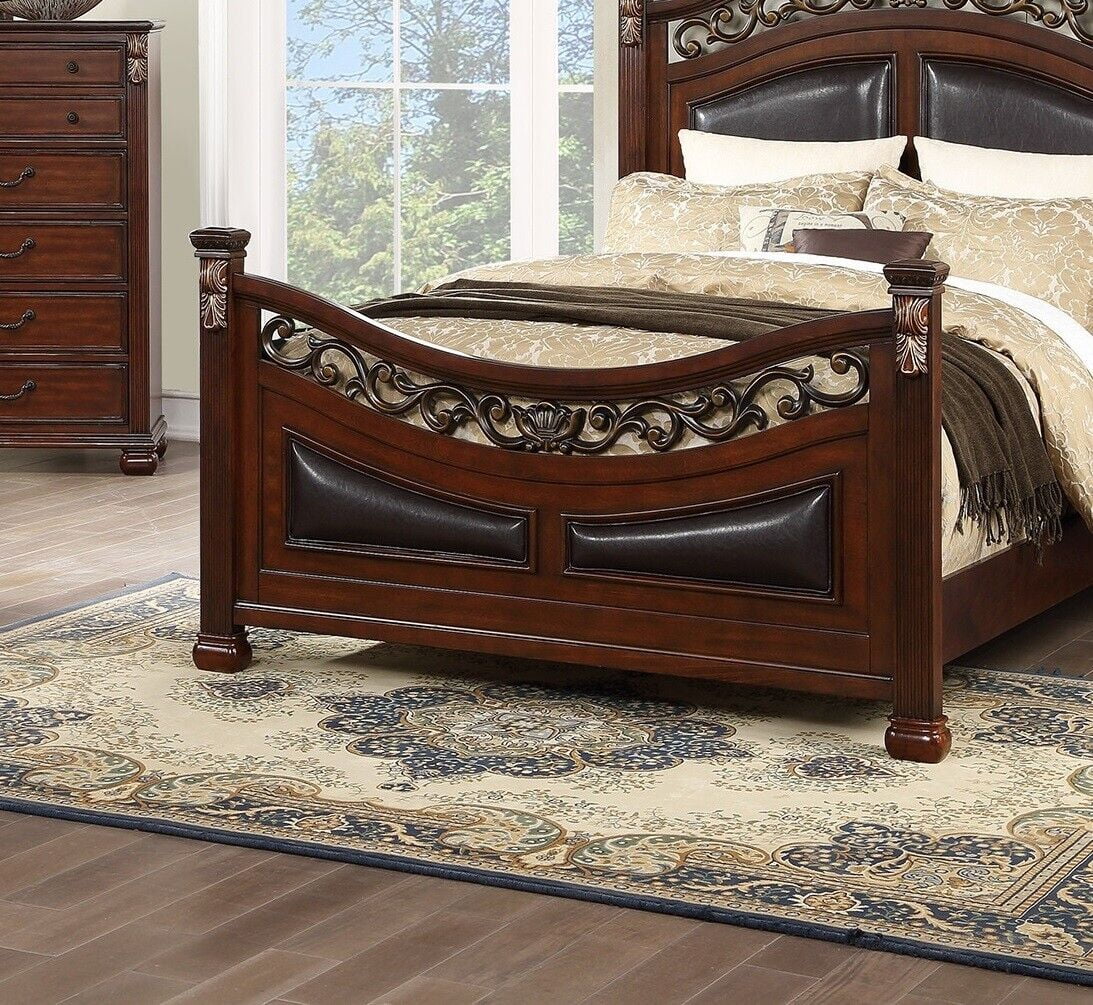 King Size 4p Bedroom Furniture Set Wooden Brown V868325