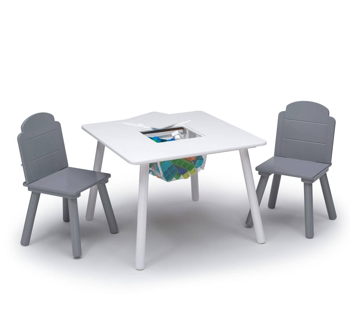 Grey Table and Chair Set with Storage N352740