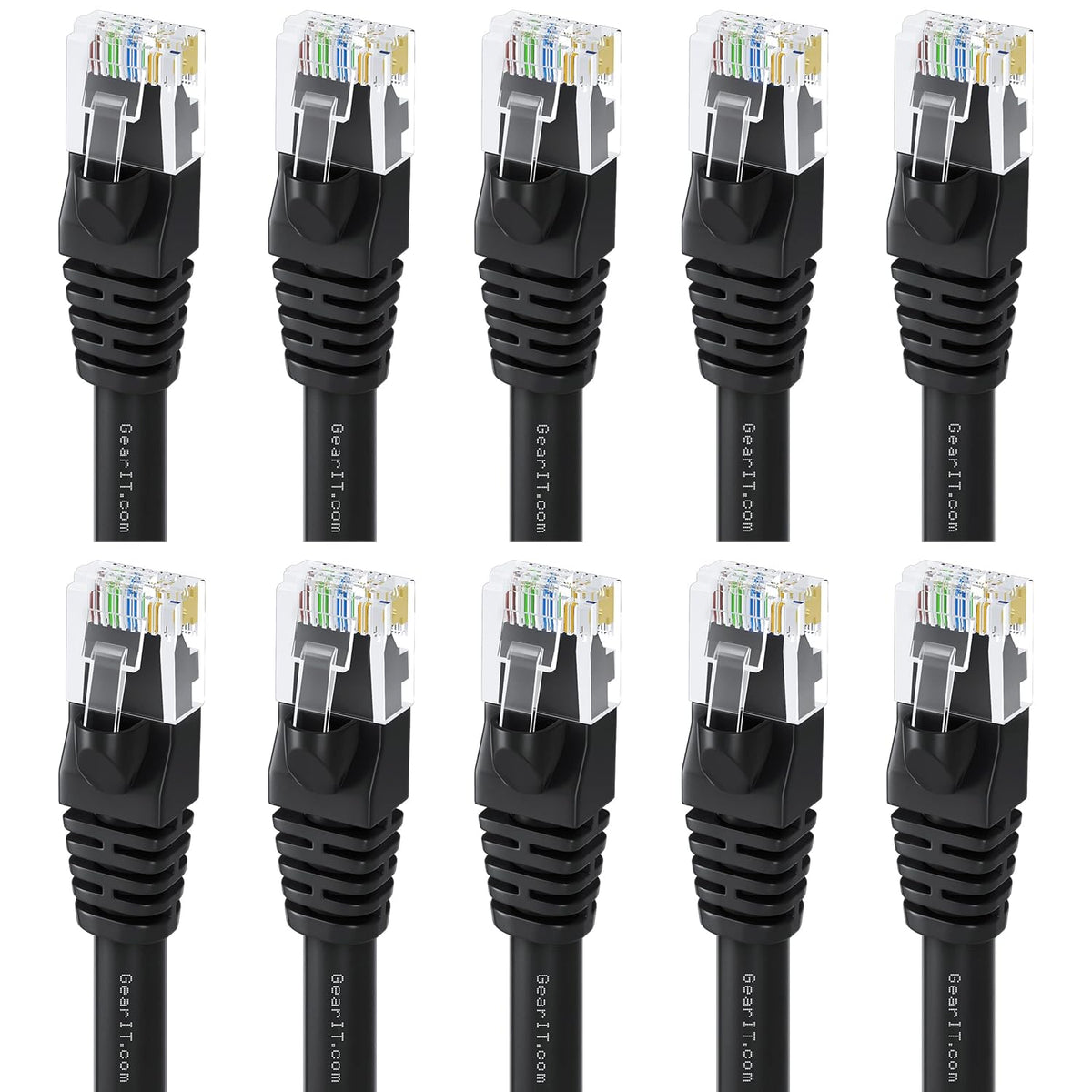 Cat 6 Ethernet Cable 6 ft (10-Pack) Black T370843