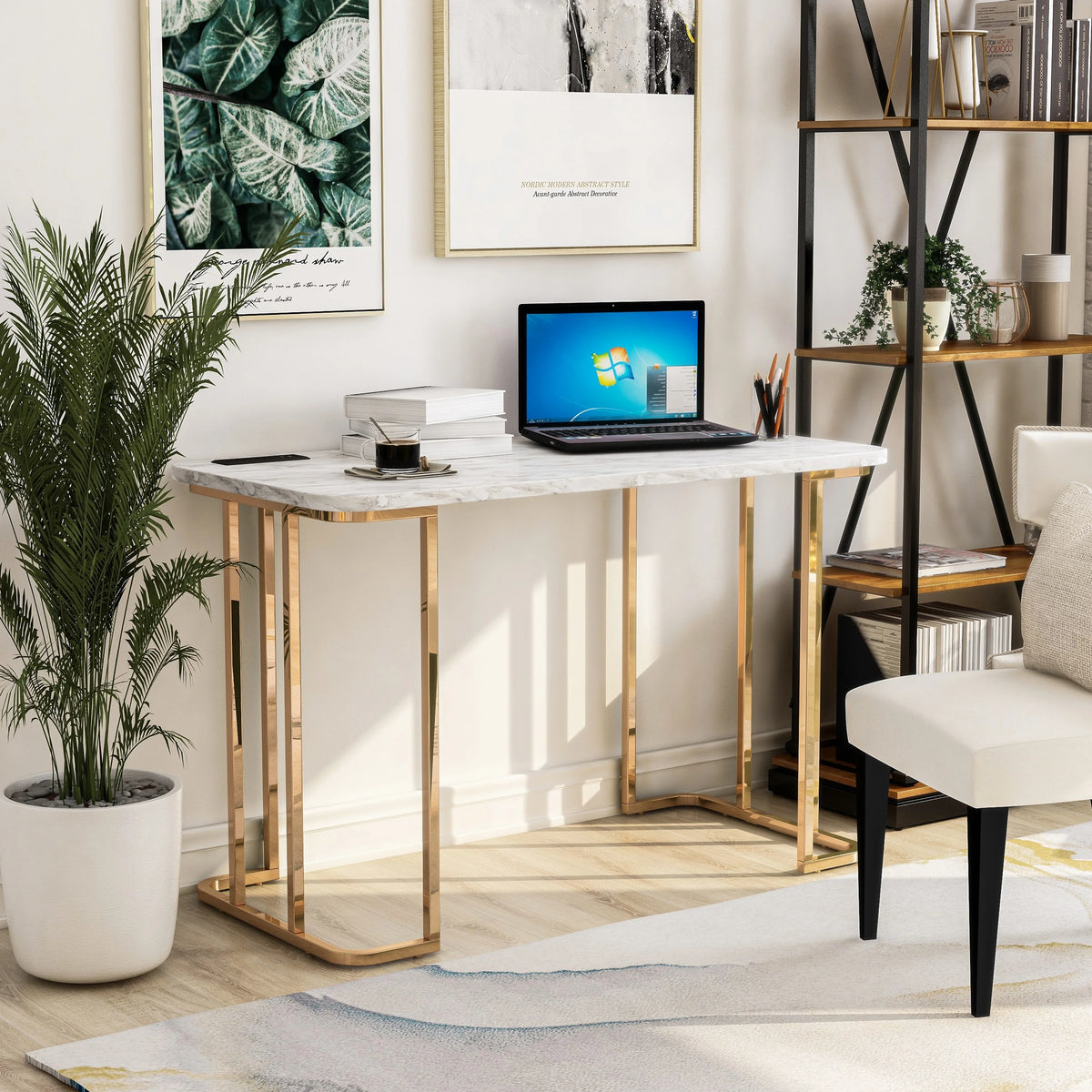 47-inch Steel Computer Desk with USB Ports H50546
