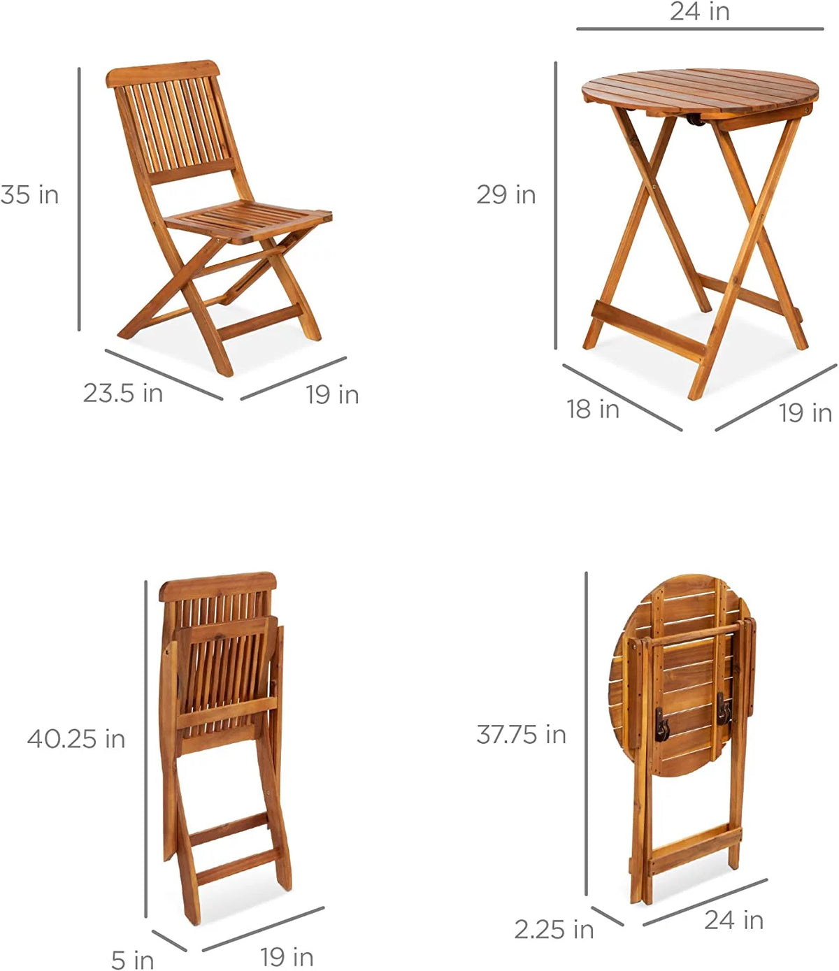 3-Piece Acacia Wood Bistro Set O2741