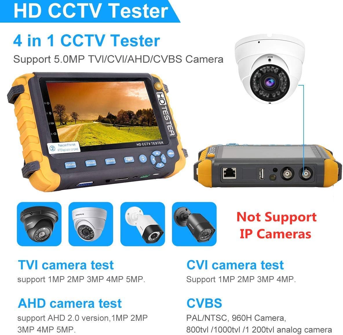 5 Inch 4 in 1 CCTV Monitor Tester R164
