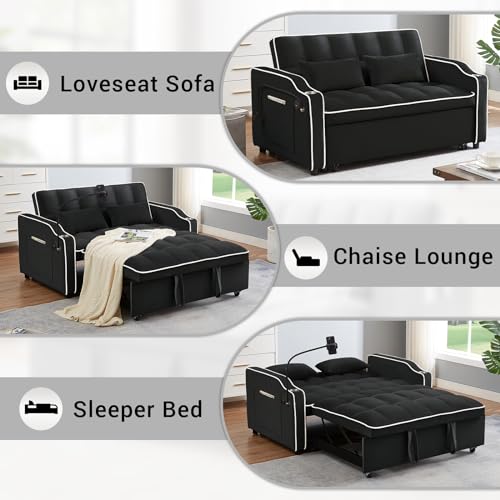Pink 3 in 1 Convertible Sofa Bed with Storage X465