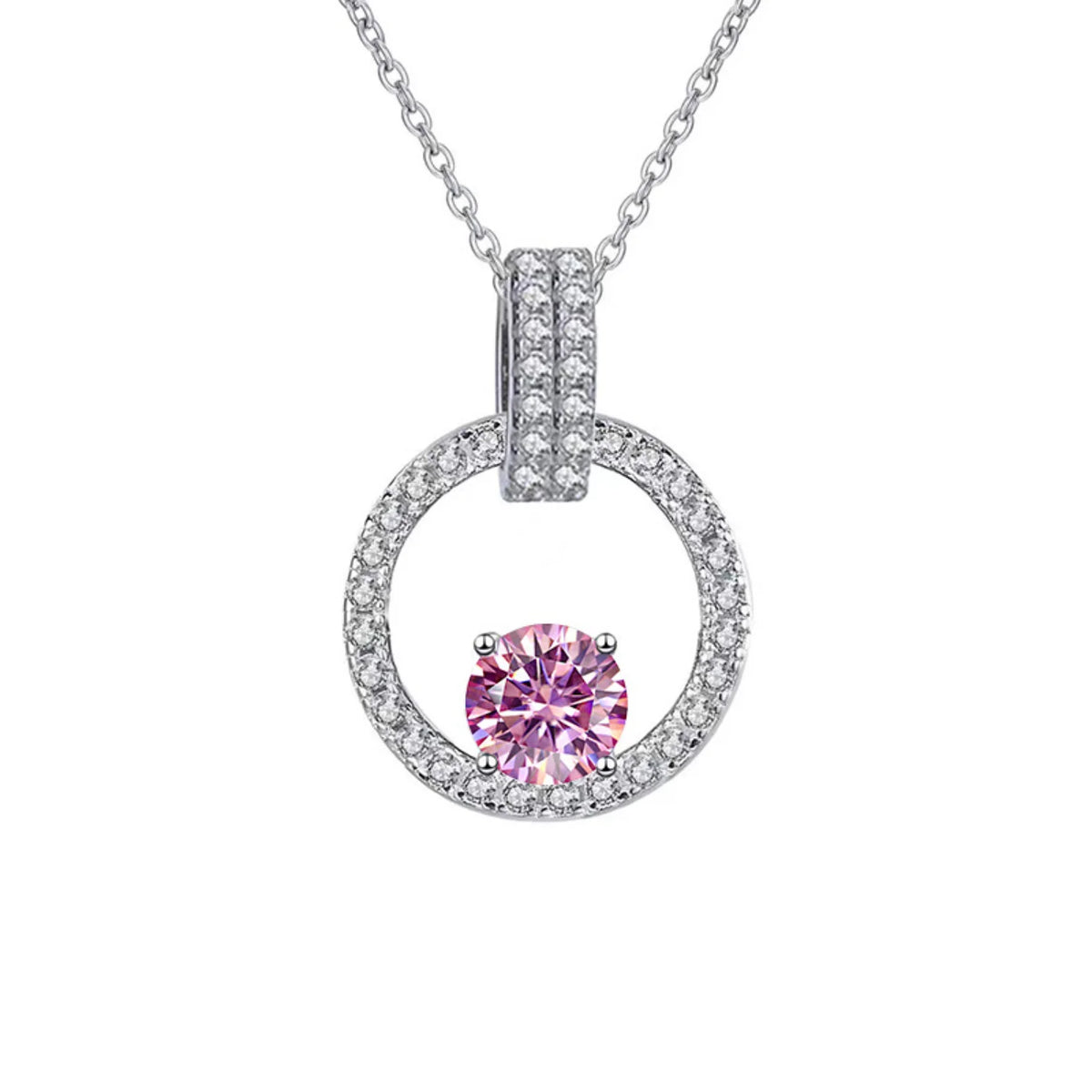 1CT Moissanite Pendant Necklace with Certificate O161354