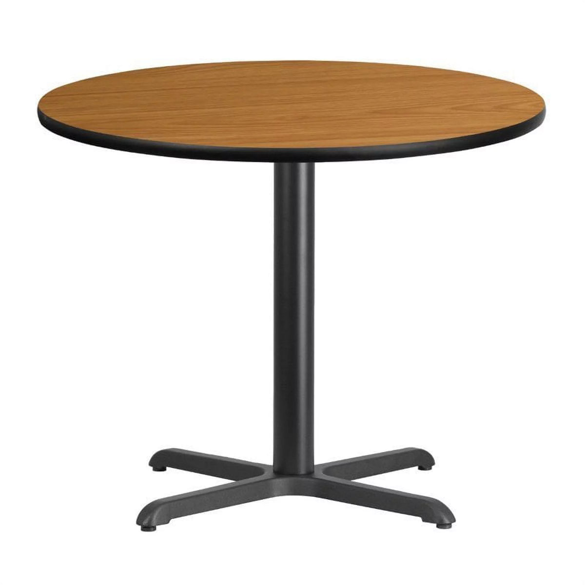 36" Round Dining Table in Black and Natural Z966