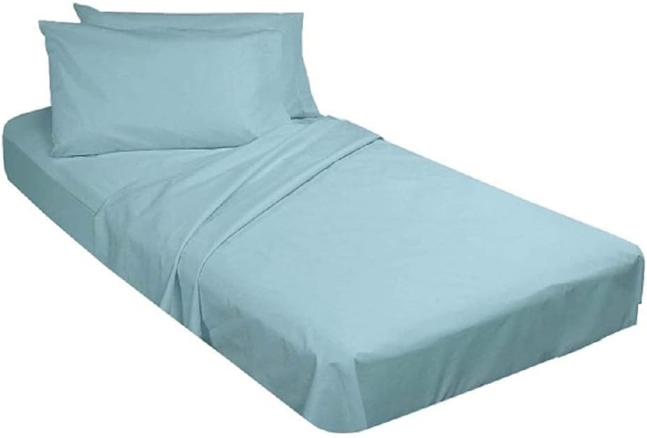 Light Blue Cotton Fitted Cot Sheets 4(PCs) D5566