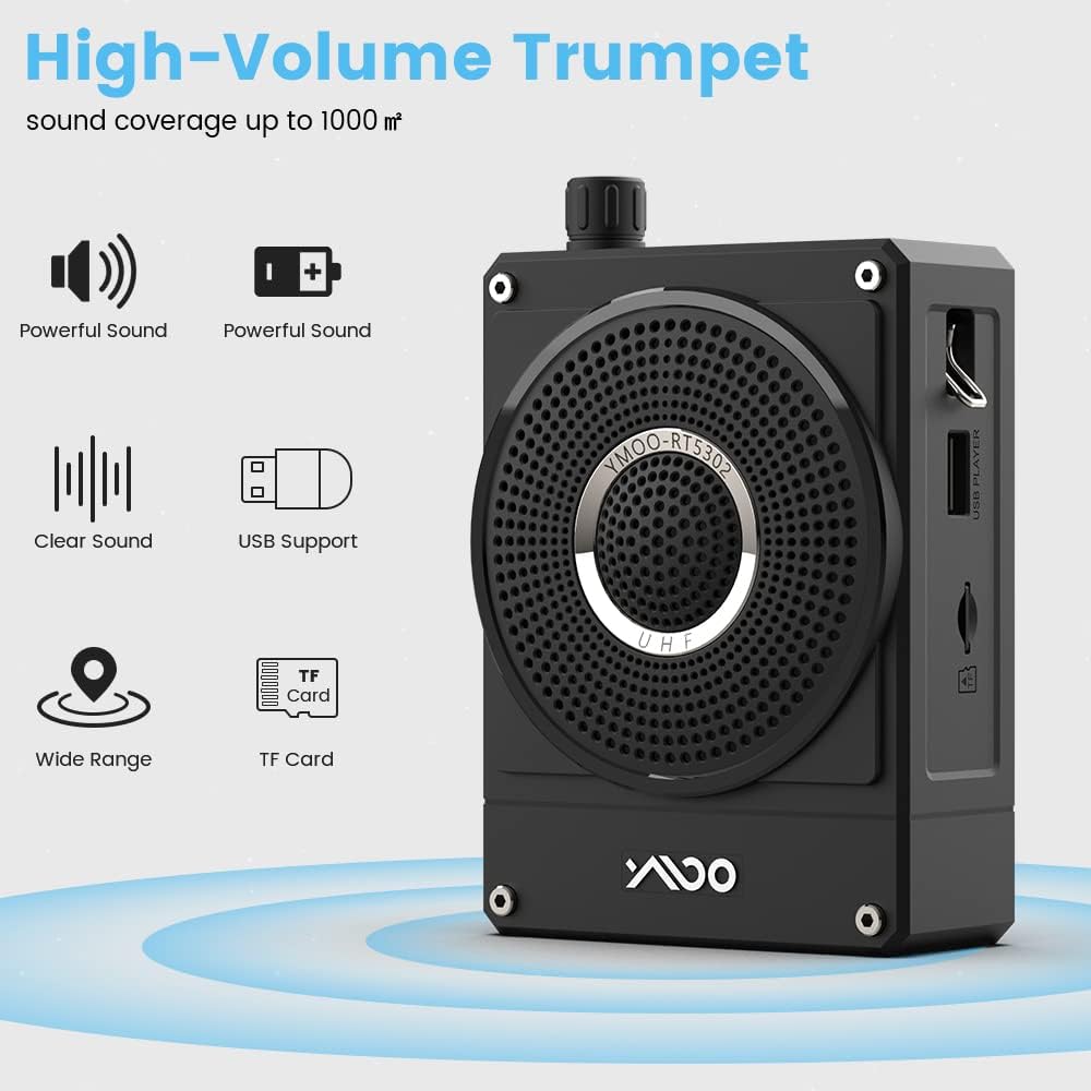 10W Rechargeable Voice Amplifier with UHF Wireless Microphone Headset M90274