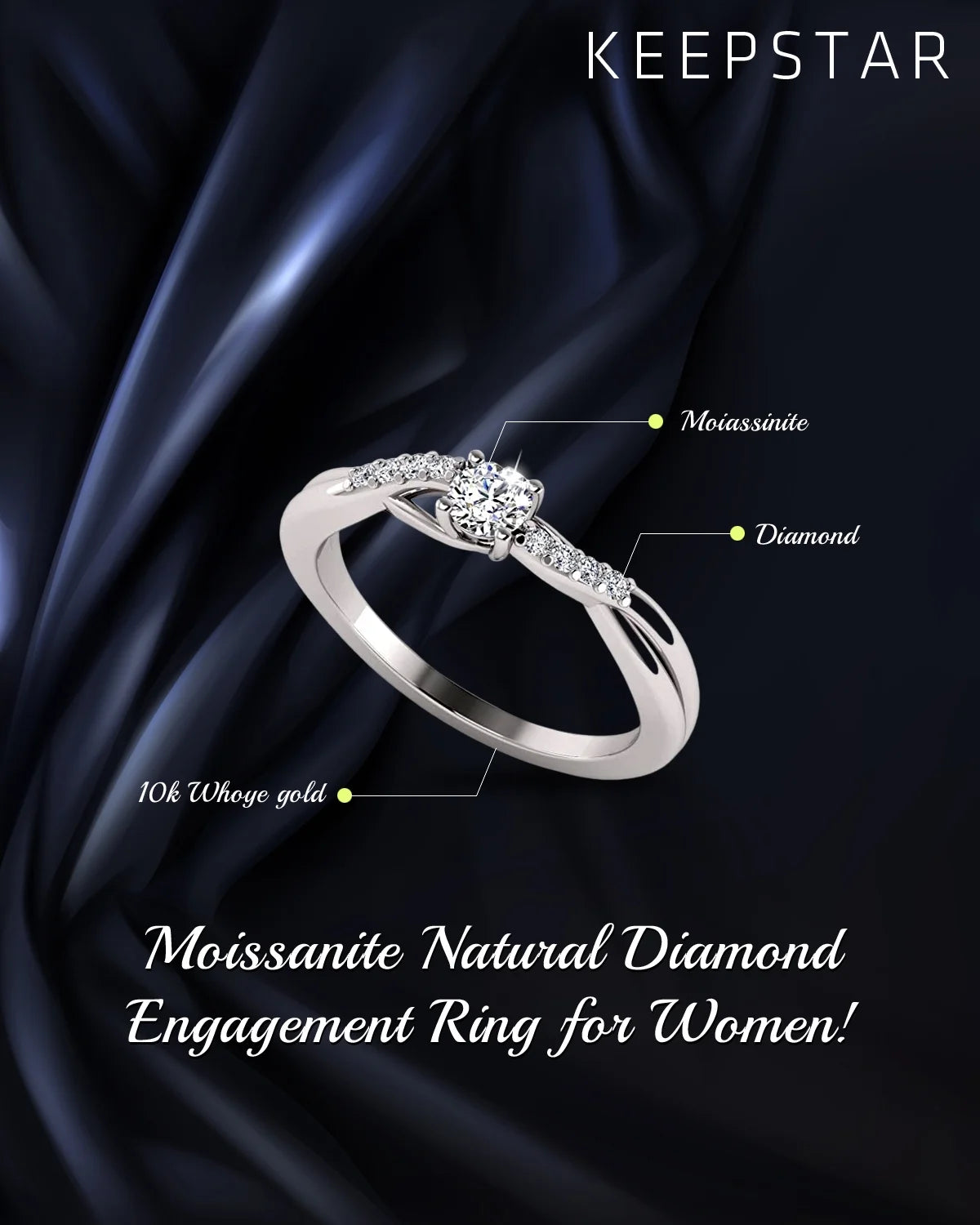 10k White Gold Diamond Halo Engagement Ring W54352