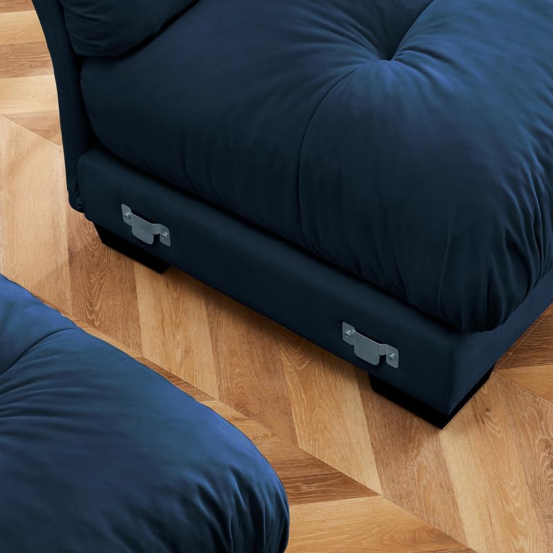 Oversized Modular Velvet Sectional Sofa with Movable Ottoman Y570