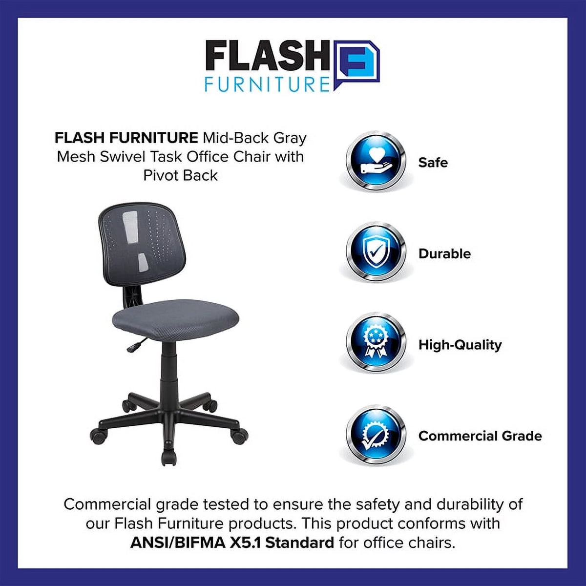 Gray Mesh Swivel Task Office Chair T617644