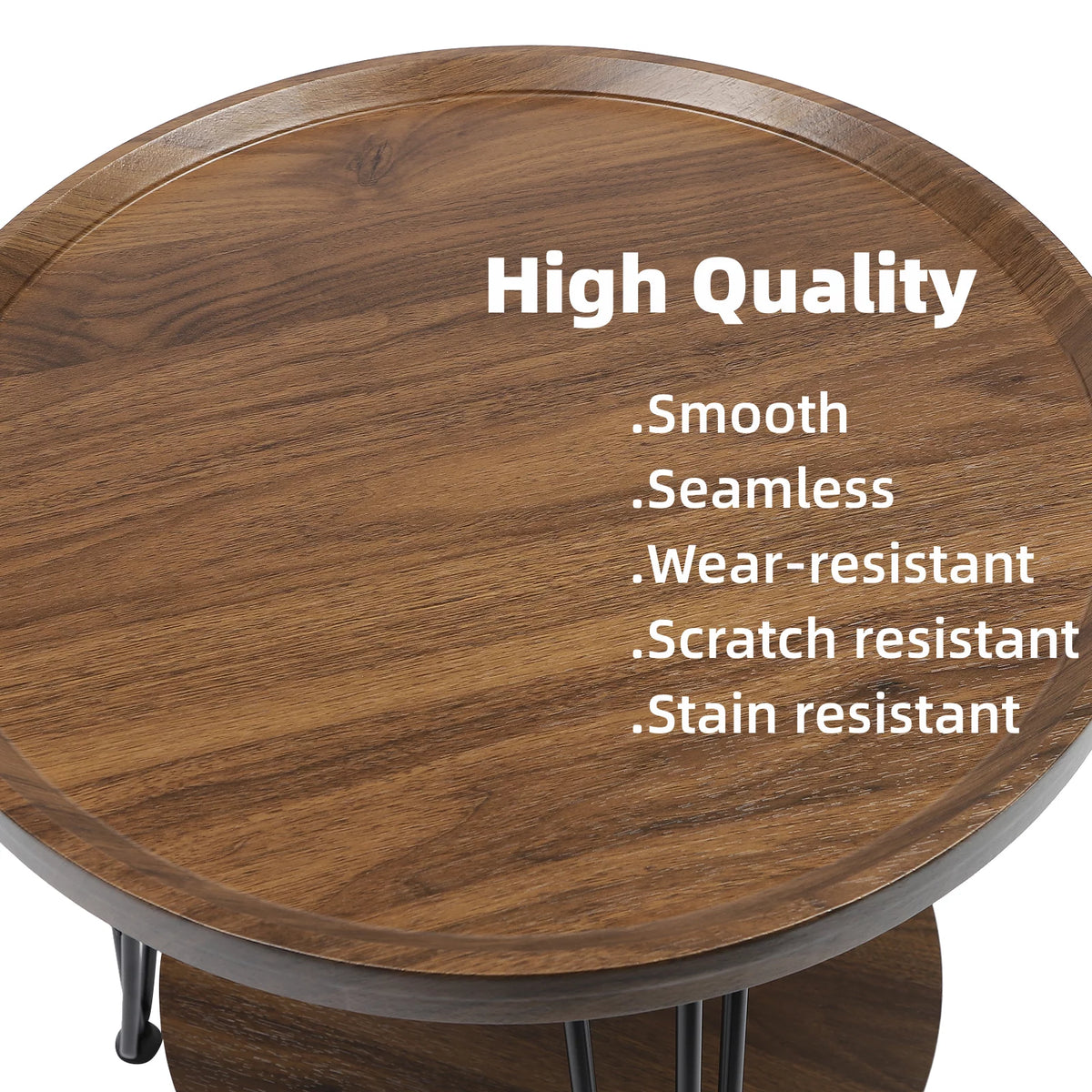 Round End Table with Storage Shelf W880703