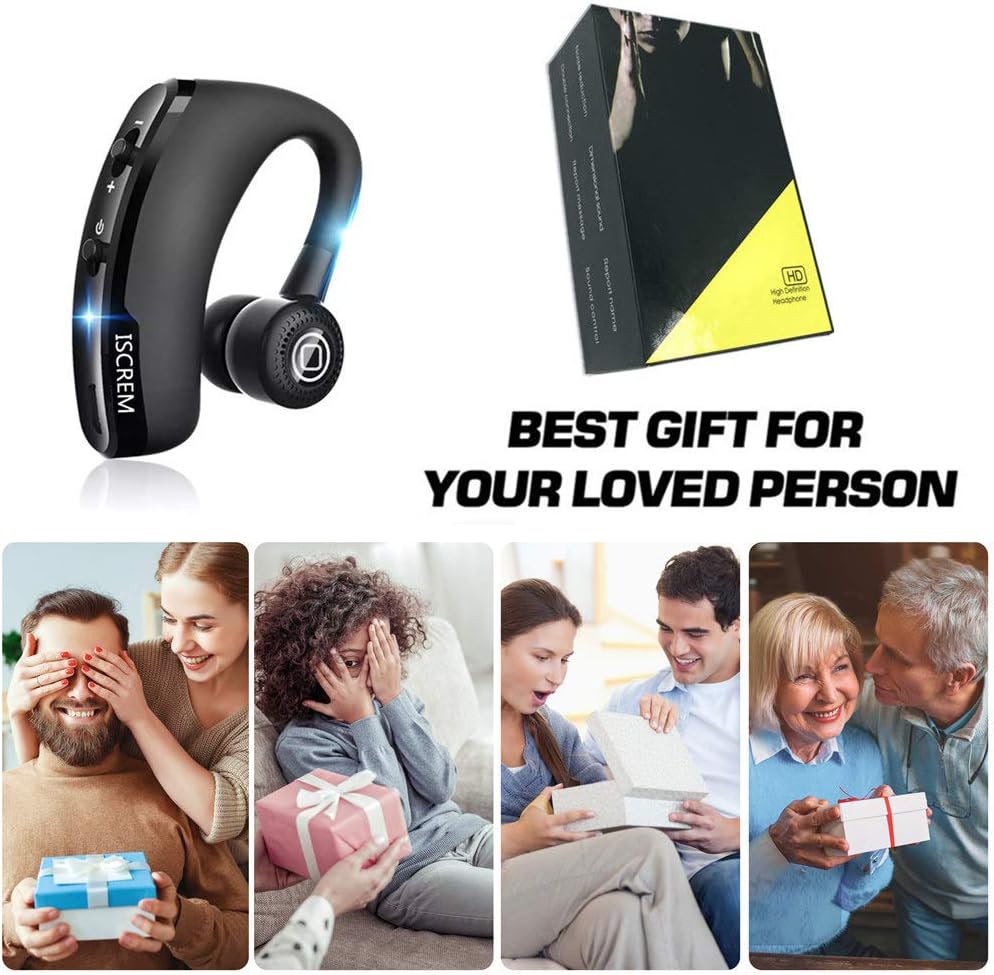 Bluetooth Headset Wireless Single Earpiece Noise Cancelling Headphones R88732