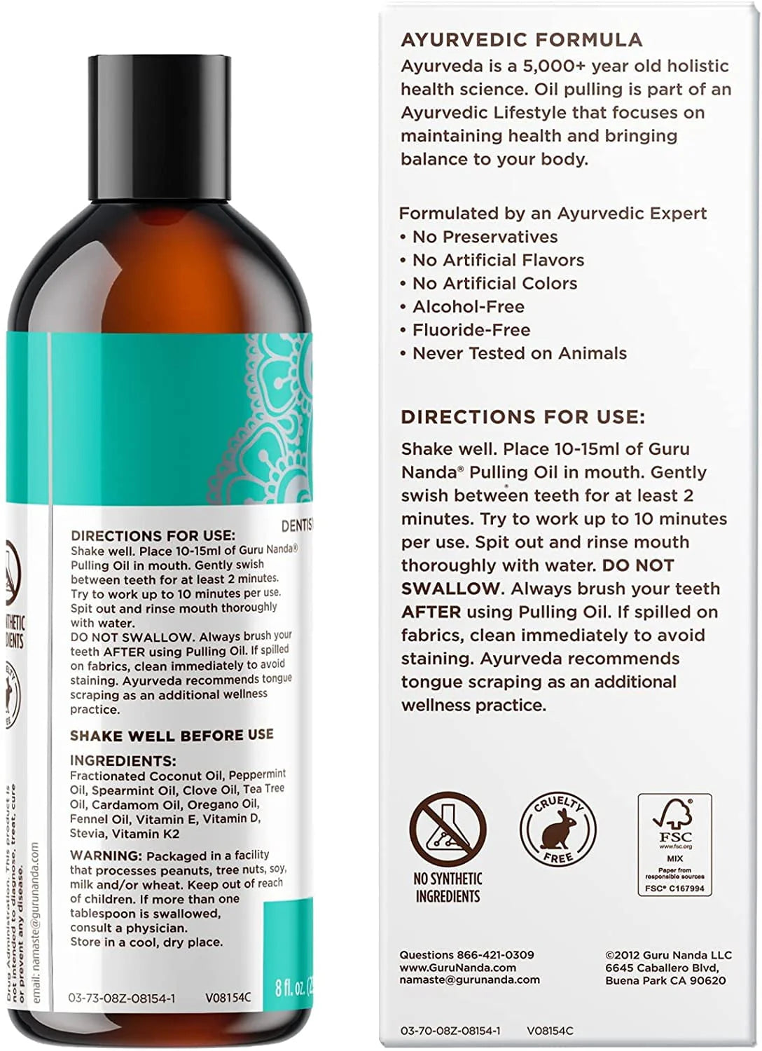 Coconut Mint Oil Pulling Mouthwash 8 oz O735