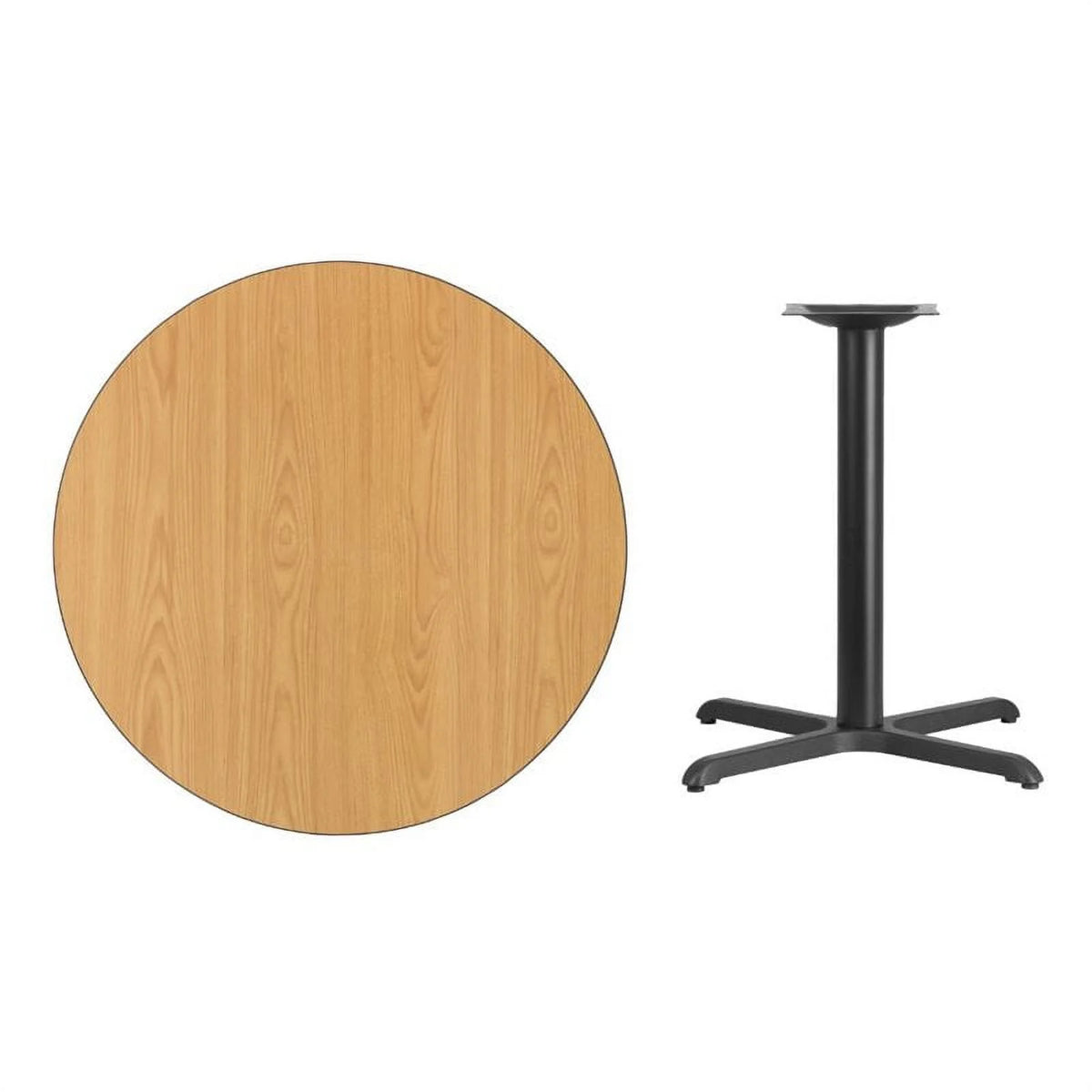 36" Round Dining Table in Black and Natural Z966