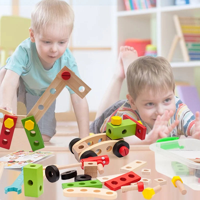 Wooden Construction Engineering Building Blocks Set D89818