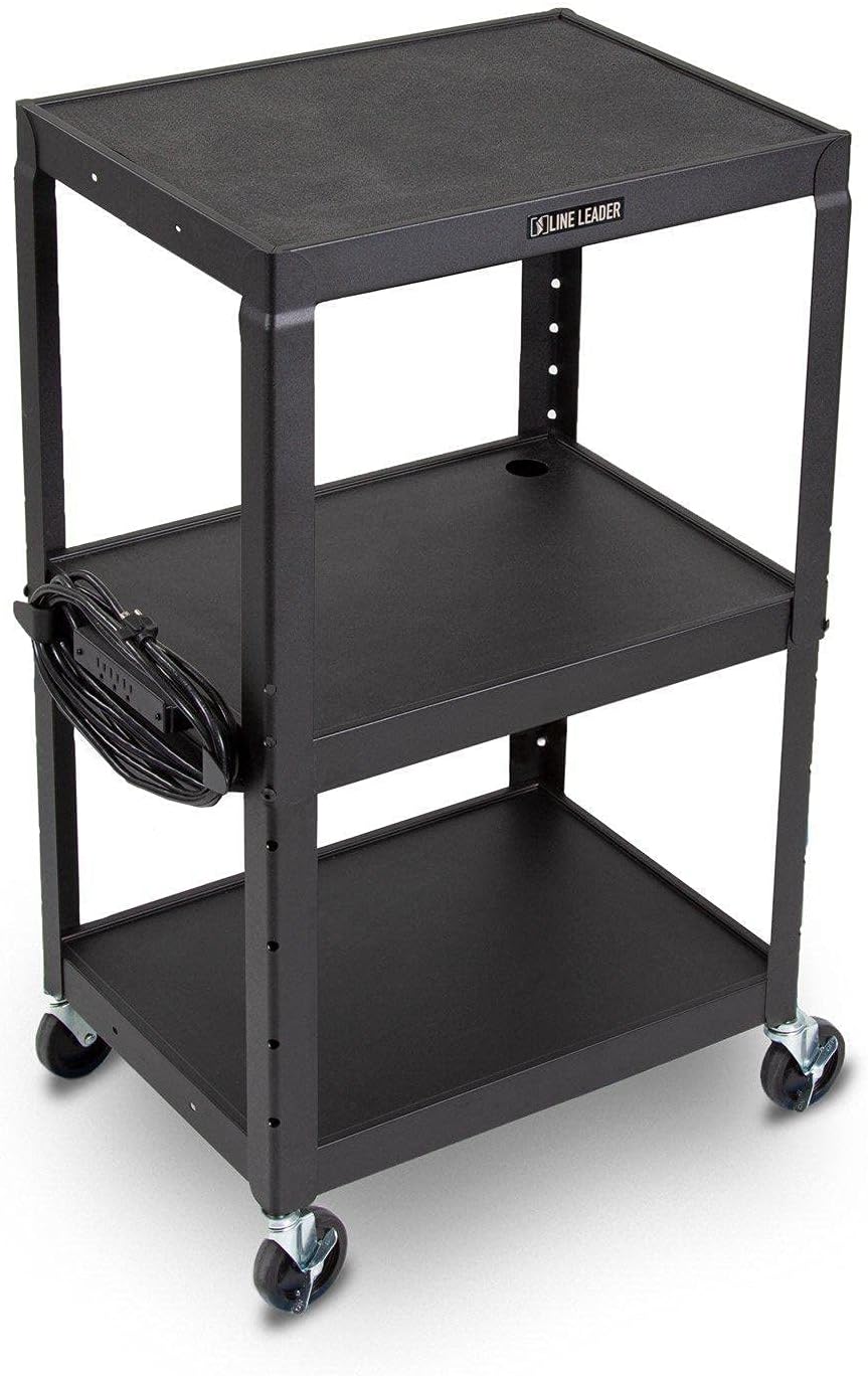 Height Adjustable AV Cart with Power Cord T3208