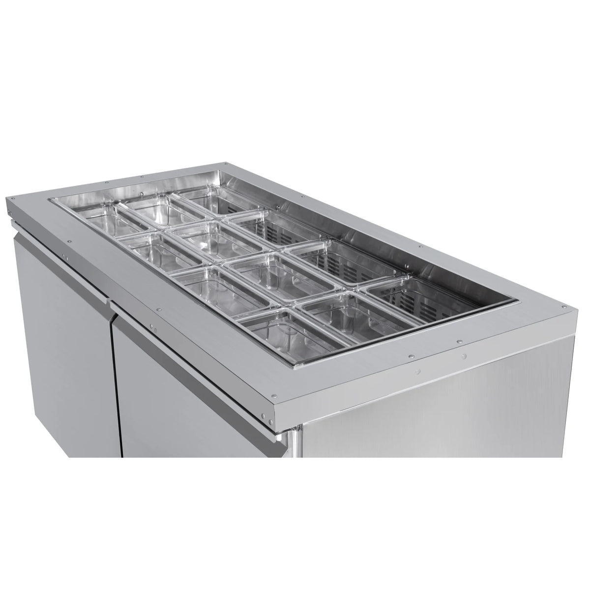 60 in. Commercial Refrigerated Prep Station Cold Table with 12 Pan Storage Z94333