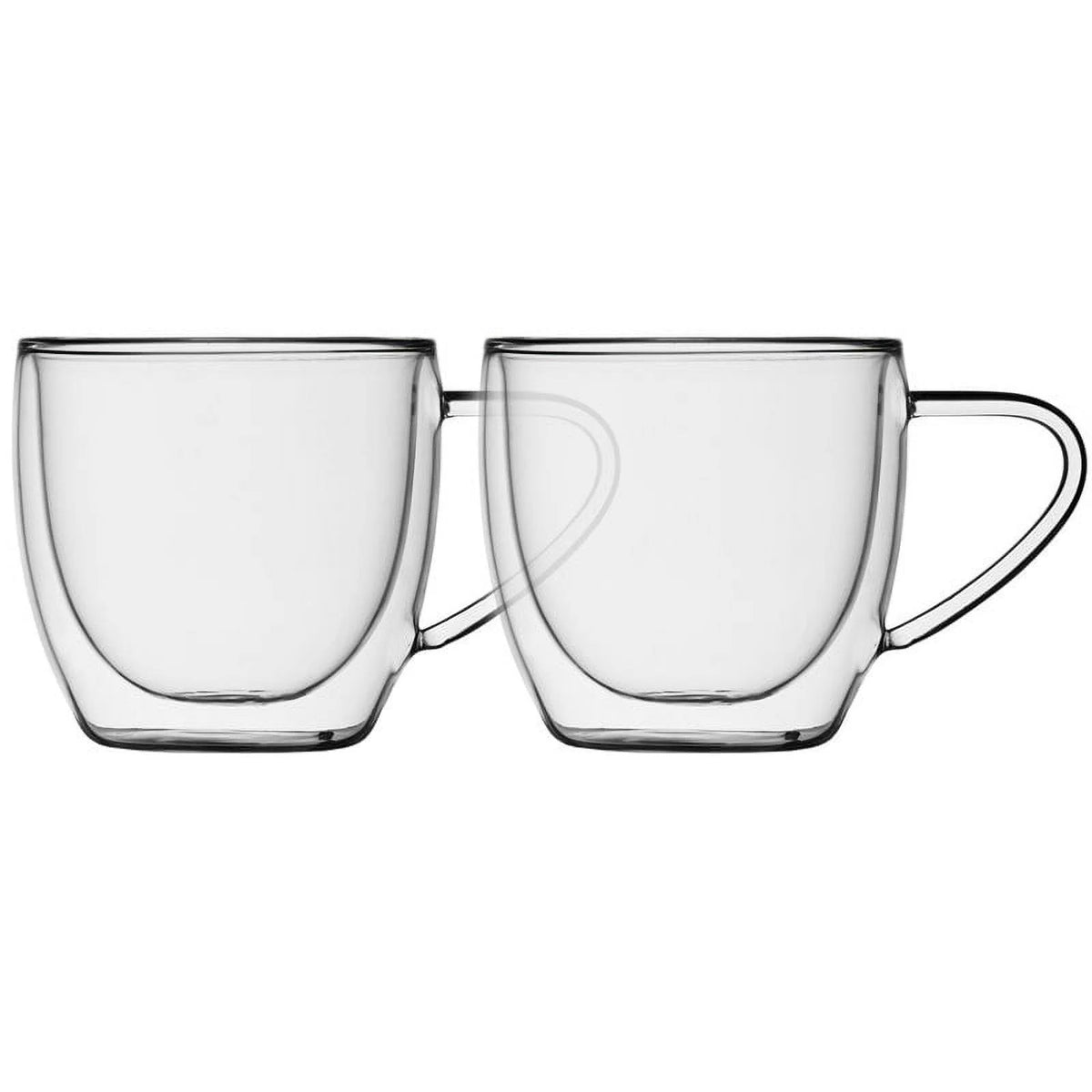 Insulated Double Wall Glass Mug Set of 4, 225ml H169