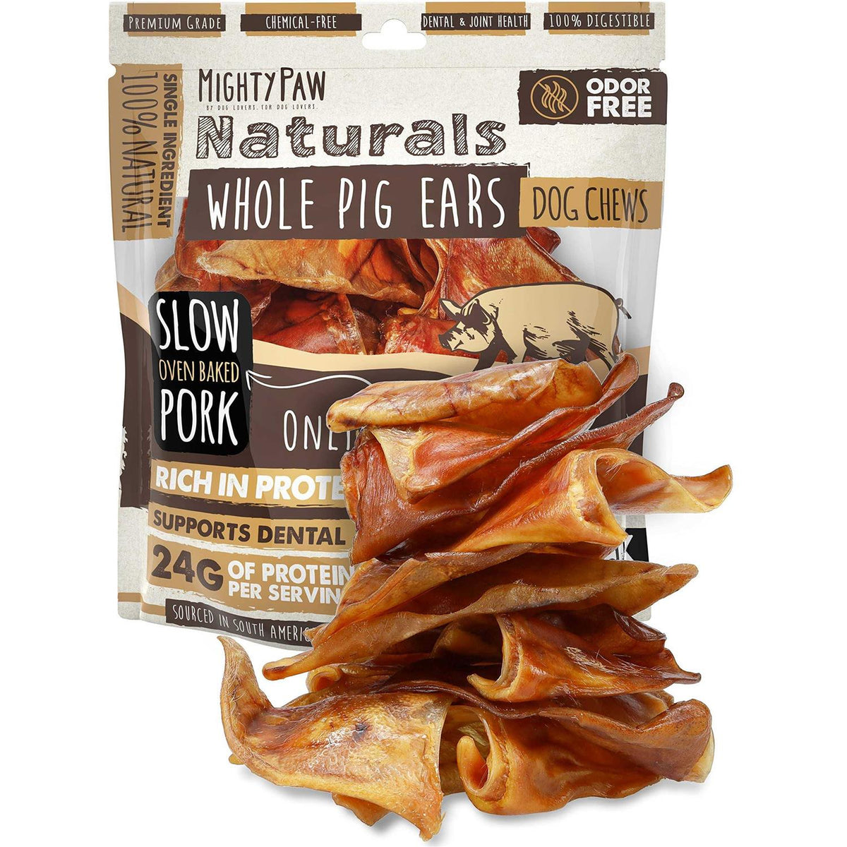 Half Pig Ears Dog Treats W1323