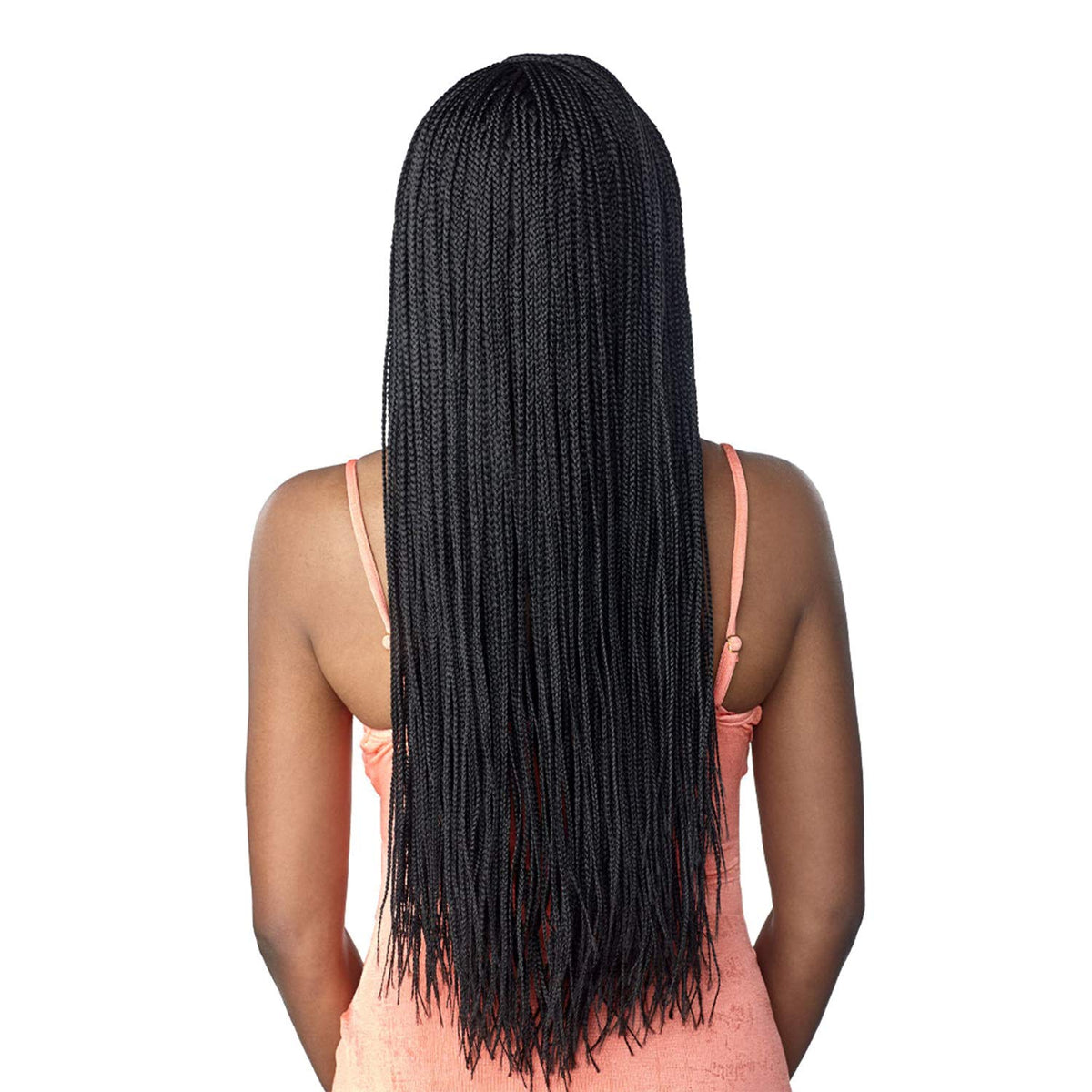 Braided Swiss Lace Wig 4X4 Lace Parting Micro Box Braid 28" (1-pack, T1B/BG) L54509