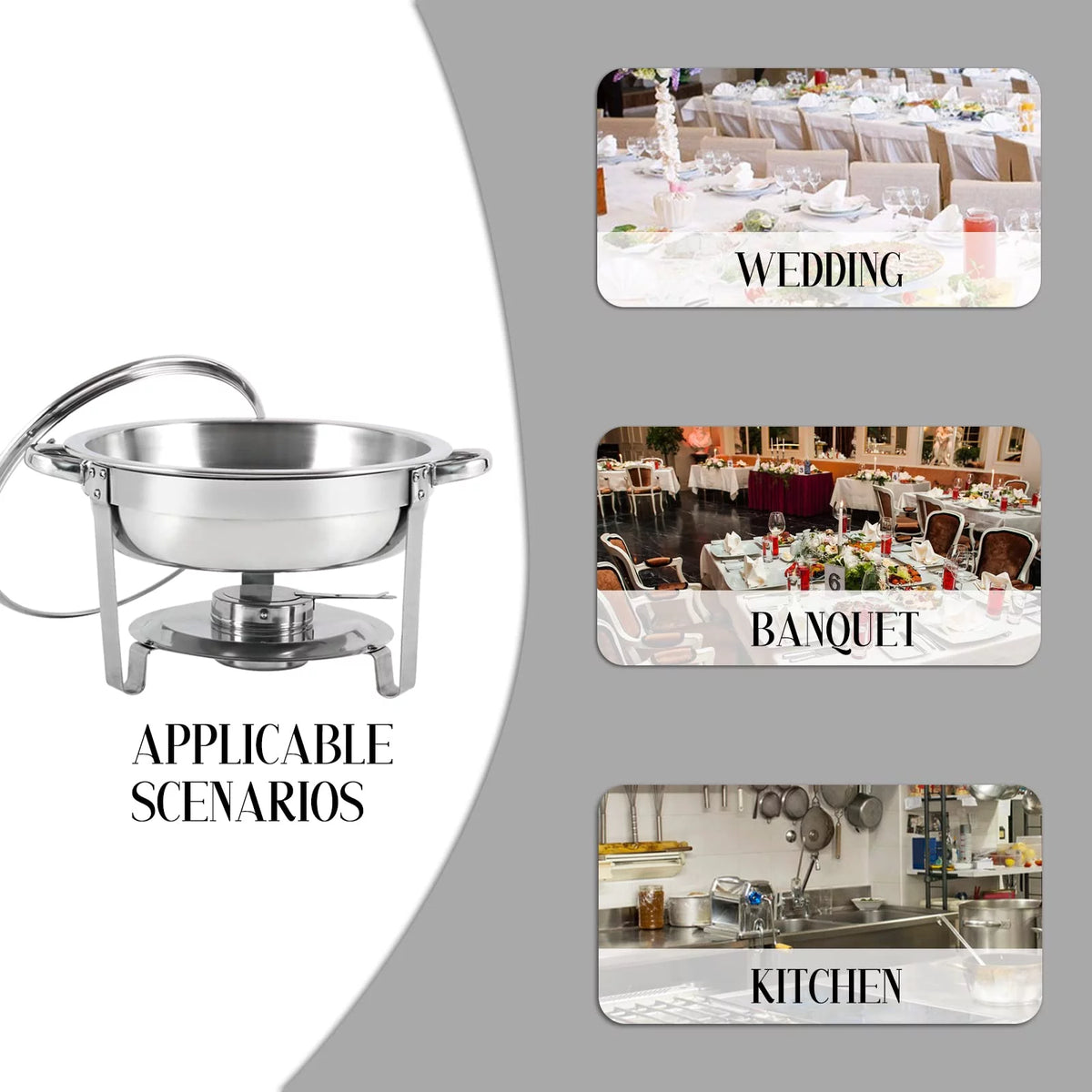 2 Pack Stainless Steel Chafing Dish Buffet Set R895981