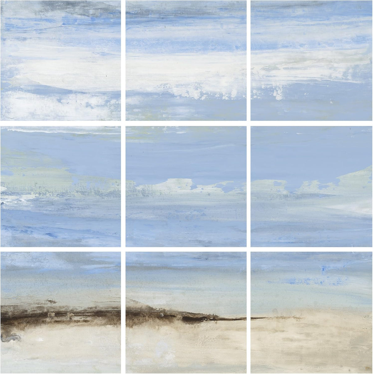 Abstract Beach Seascape 9 pc Wall Art Set Z770