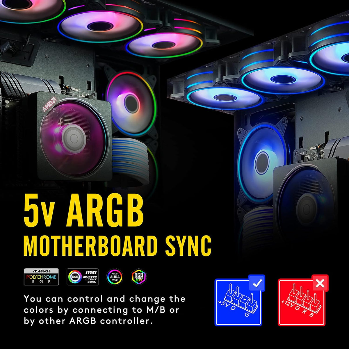 120mm RGB PWM Case Fan 5 Pack C41732