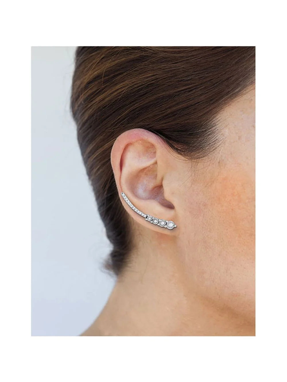 Sterling Silver Diamond Climber Earrings 1/4 Cttw G94663