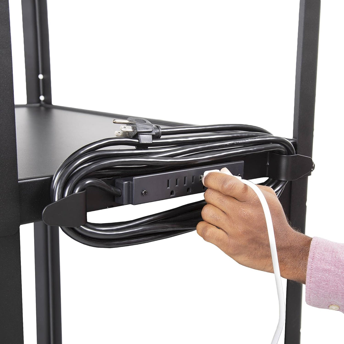 Height Adjustable AV Cart with Power Cord T3208