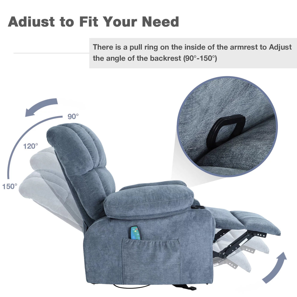 Rocker Recliner with Vibration Massage and Heat I8269