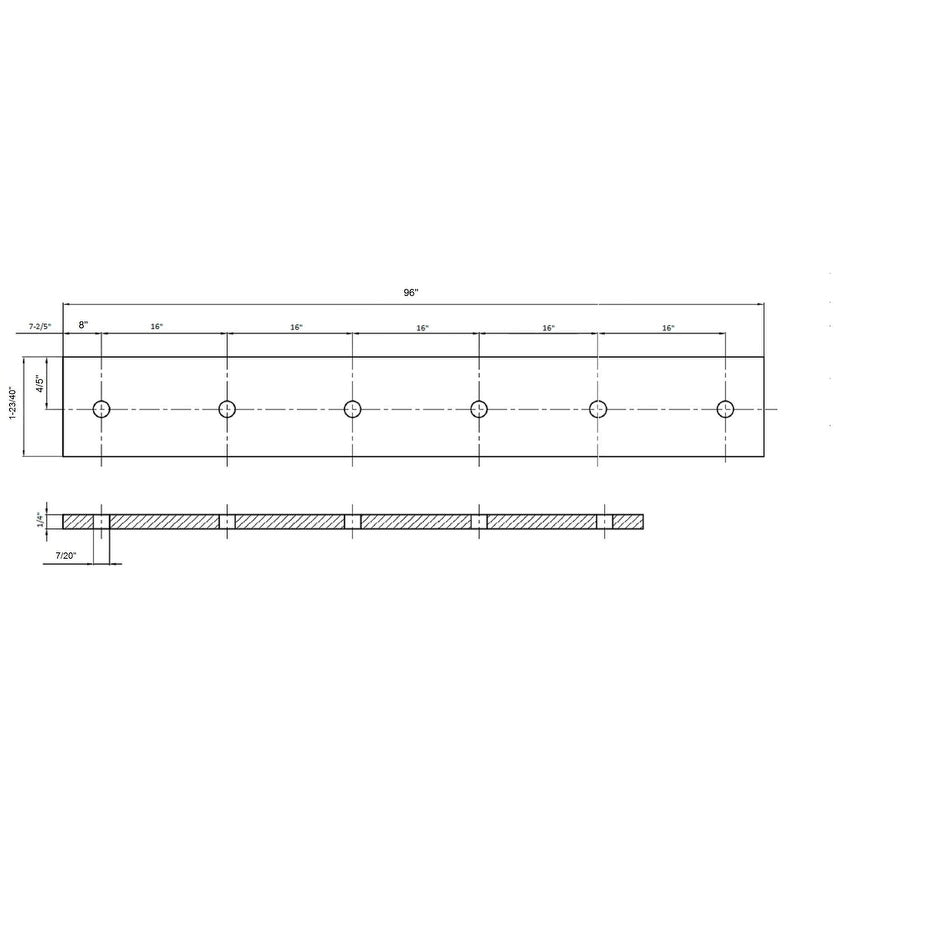 96x22 Black Barn Door Hardware Kit C490