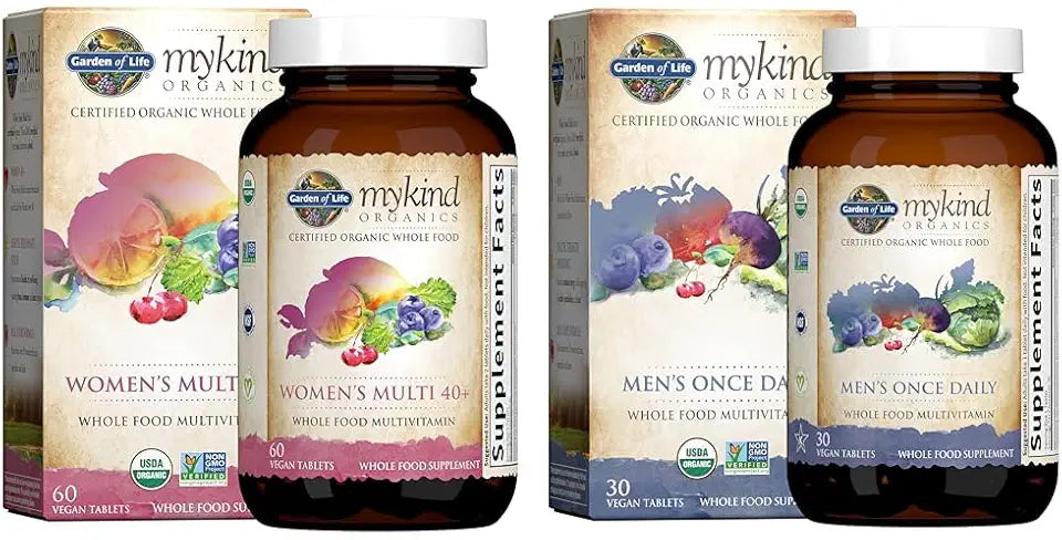 60 Tablets & 30 Count Vegan Whole Food Multivitamin Tablets K3087