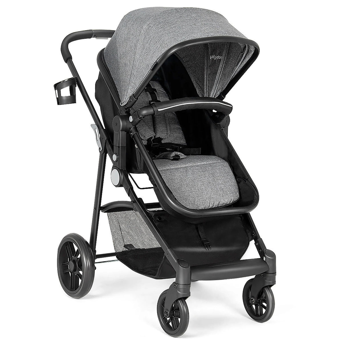 2 In 1 Foldable Baby Stroller Black U644694