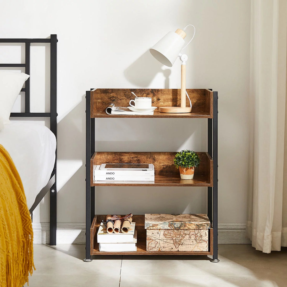 3-Tier Wooden Bookcase with Storage Shelves G8561