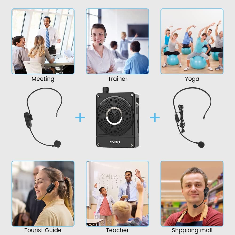 10W Rechargeable Voice Amplifier with UHF Wireless Microphone Headset M90274