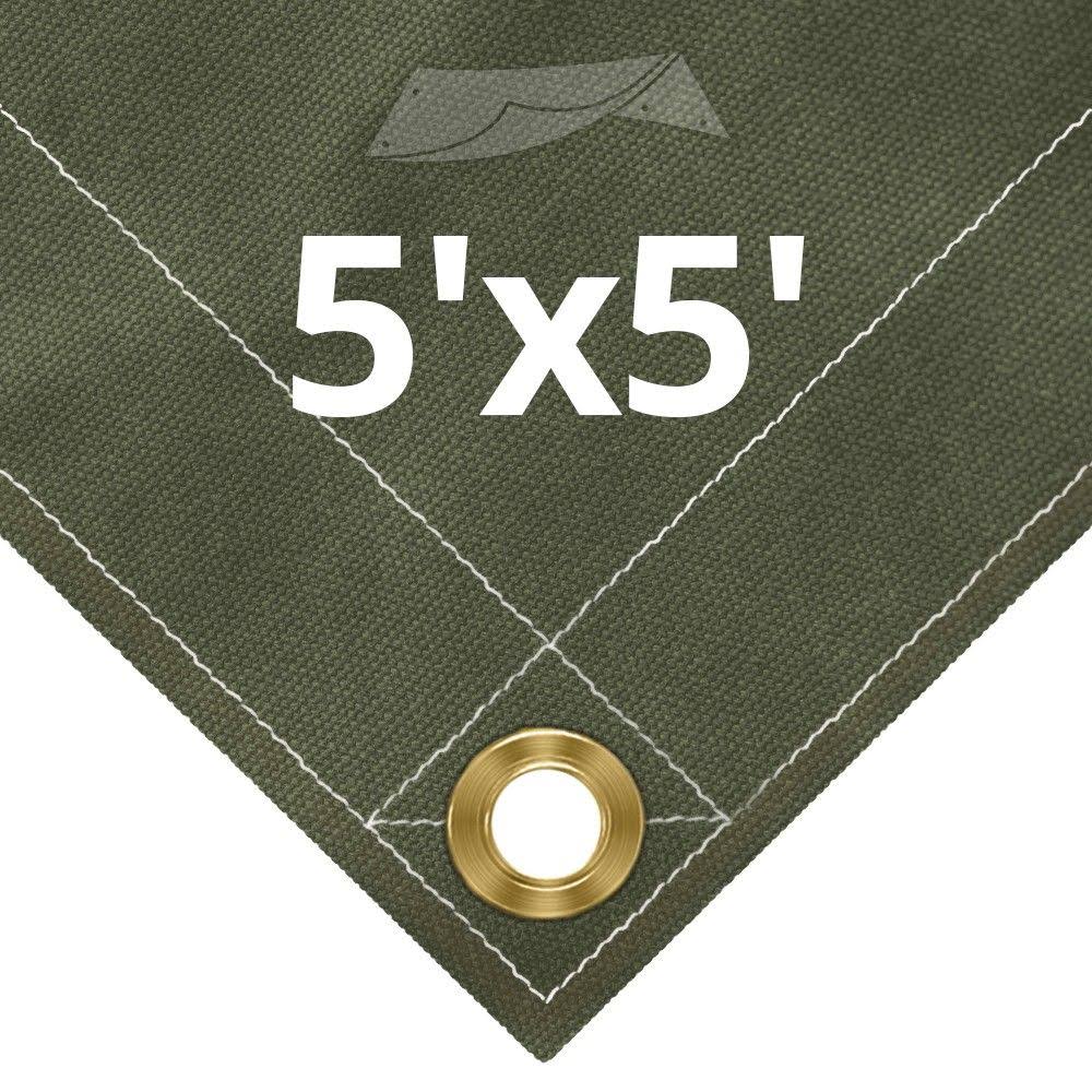 Olive Drab Canvas Tarps 5' x 5' K8506