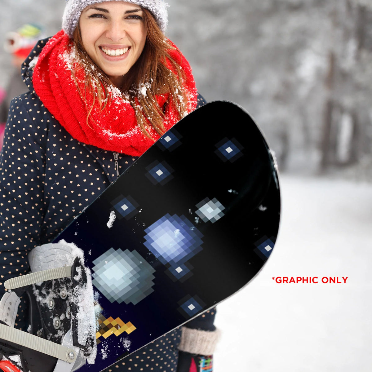 8 bit Solar System Planets Snowboard Wrap Sticker Skin Cover Z7630