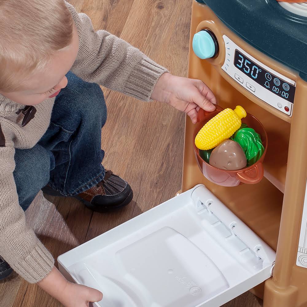 Tan/Blue Kids Play Kitchen X8124