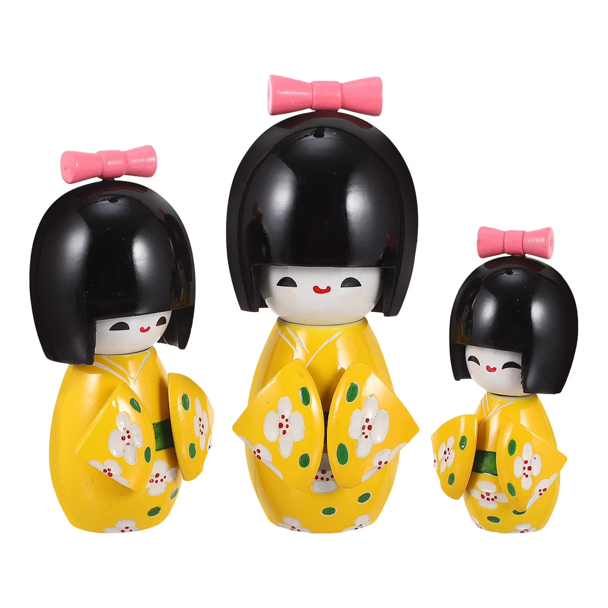 Vintage Japanese Kimono Doll Stack Dolls Decorative Figure Q3063