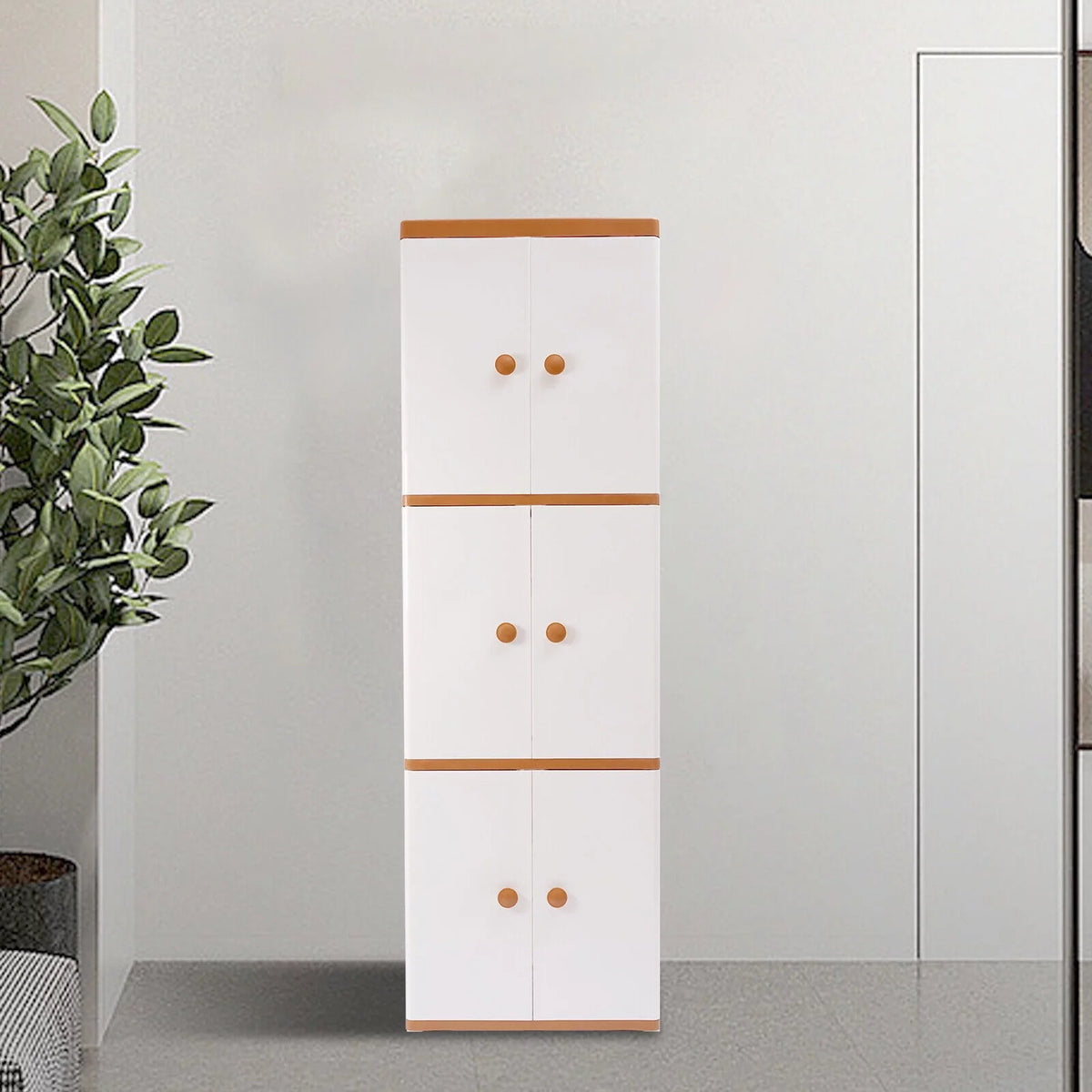6 Shelf 6 Door Plastic Storage Cabinet I828224