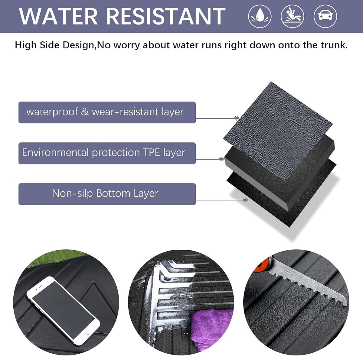 Black TPO Waterproof Rear Cargo Mat W313509