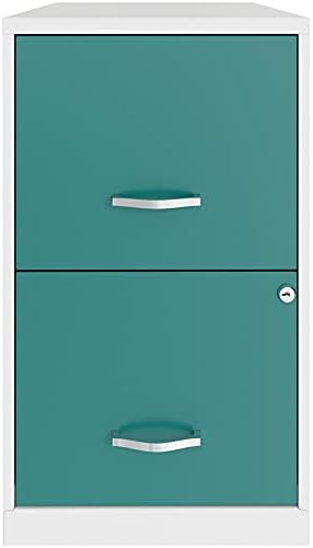 18in 2 Drawer Metal File Cabinet Teal Q759263