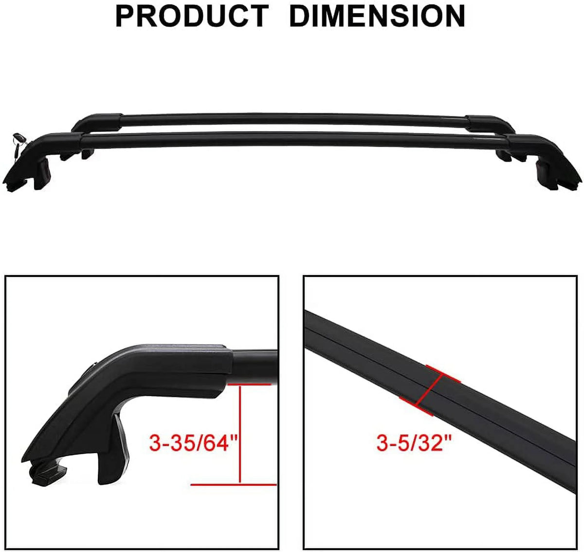 Black Adjustable Roof Rack Luggage Holder F77849
