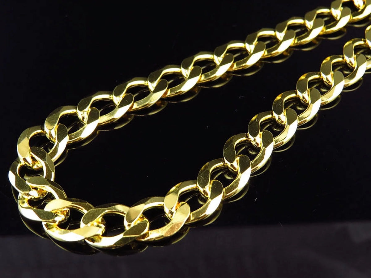 Yellow Gold Finished Curb Cuban Link 10MM Chain Necklace 18"-28" G541561